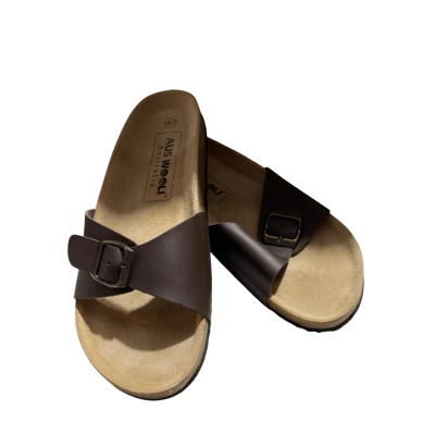  Women's Aus Wooli Ugg Size 40 Slip-on Slides Brown 