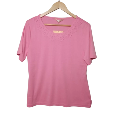 Noni B Women's Size M Pink Short Sleeve Top 
