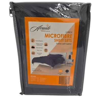 Avante Microfibre Sheet Set Spilt King Grey
