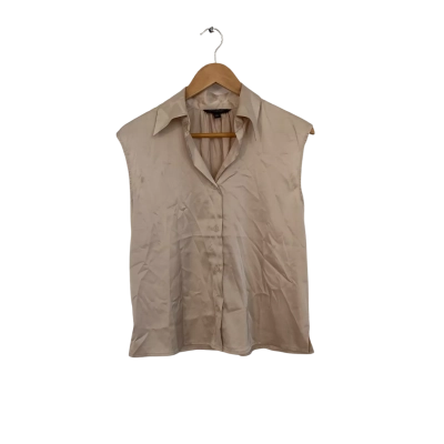 Banana Republic Womens  Size XS Button Up Top / Short Sleeve Top / Sleeveless Top Beige 