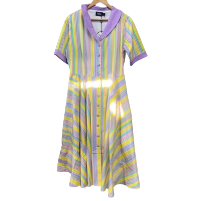 Dolly & Dotty Womens  Size 14 Short Sleeve Dress  Multicoloured / Striped 