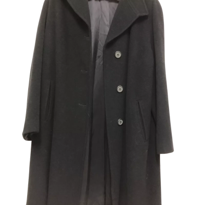 Womens Black Wool/Cashmere Coat  