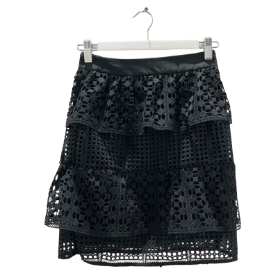 Brand New Kookai Women's Size 34 Black Como Frill Skirt