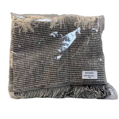 Cotton Slub Throw Grey