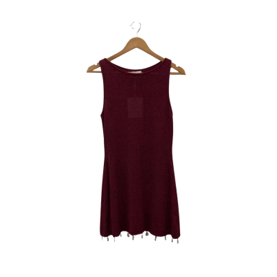RUNAWAY Ariya sleeveless mini dress Size M Wine Metallic