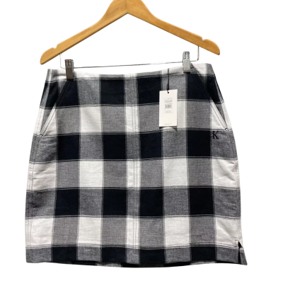 Calvin Klein Womens  Size L Mini Skirt Black  / Gingham / White 