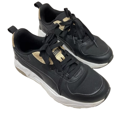 Puma Black & Metalic Trainers Size 7