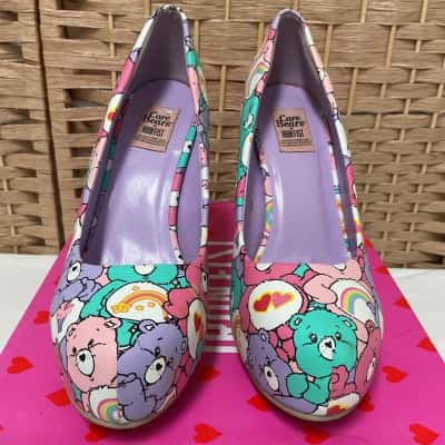 NIB Iron Fist Women's Care Bears Stare "Grin & Bear It" platform high heels USA8 