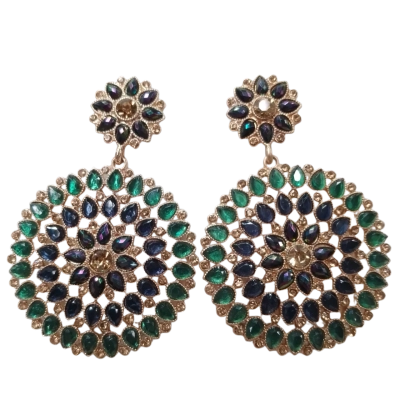 Lovisa Women's Gold, Blue and Green Earrings 