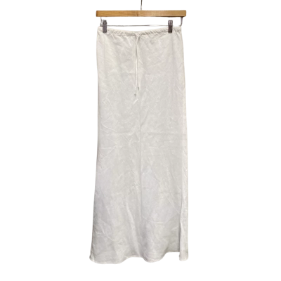 Nude Lucy Womens  Size M Linen Maxi Skirt White 