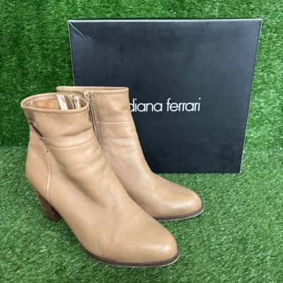 Diana Ferrari Tan Ankle Boots Size 8.5
