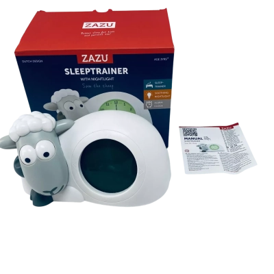 Zazu Sleep Tracker Clock with Nightlight, White 