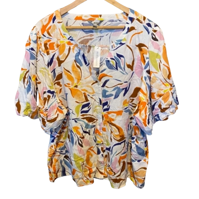 Suzannegrae Womens Multicoloured Pattern Top Size 22