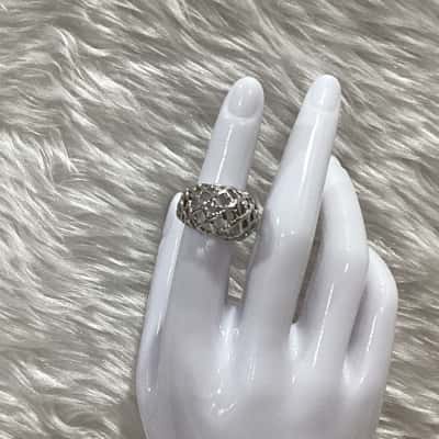  Women's Polished Silver Tone Ring 