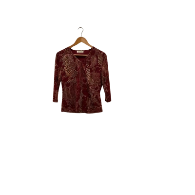D.I.O. Womens Maroon Pattern Shirt