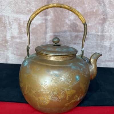 Vintage Copper Tea Kettle Teapot