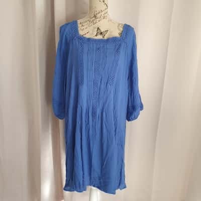 Rockmans Womens  Size 14 Casual Dress Blue BNWT
