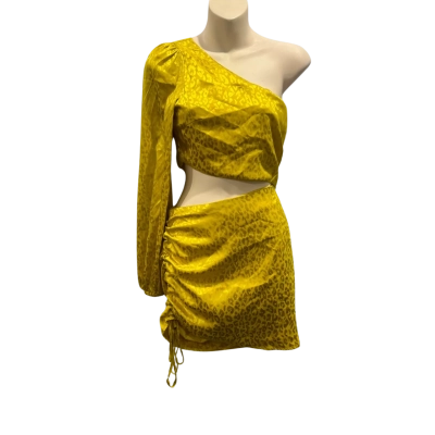 RUNAWAY Womens  Size S Mini Dress Yellow 