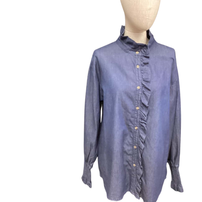 Zjoosh Womens  Size S 3/4 Sleeve Top Blue 