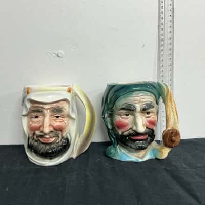 2 x Vintage Toby Character Large Mugs 