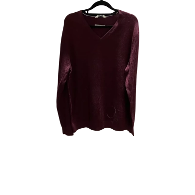 Blaq Womens  Size XL V-Neck Jumper Maroon Merino Wool 
