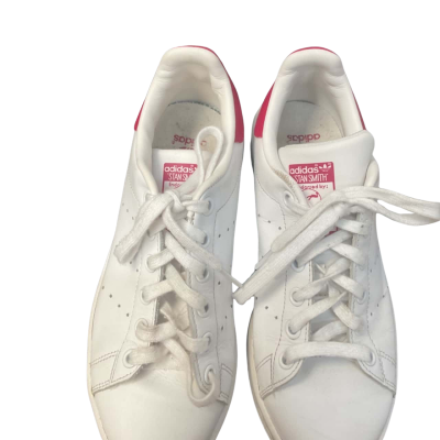Kids Adidas Stan Smith white with hot pink Sneakers 
