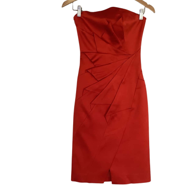Karen Millen Strapless Fitted Red Cocktail Dress.  Size 8 