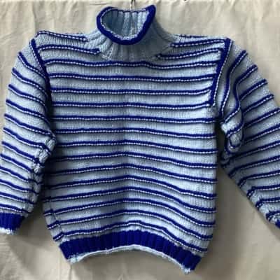 Knitted Woolen Kids  Size 3 Jumper Blue / Navy Blue K