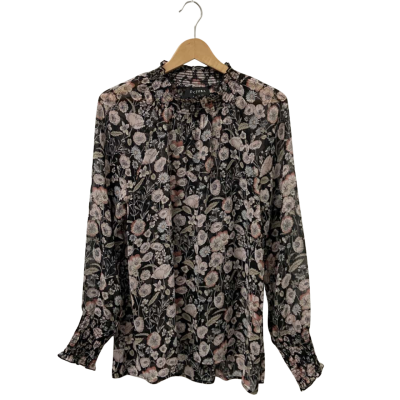 Decjuba Womens  Size 10 Long Sleeve Top Floral 