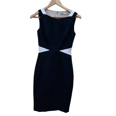 Karen Millen Womens  Size 6 Cocktail Dress / Mini Dress / Sleeveless Dress  Black  / White 