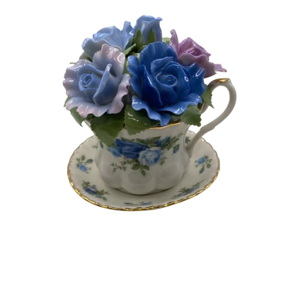Royal Albert Porcelain Flower Teacup Music Box CAB