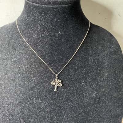 Silver Tree Of Life Pendant Necklace 925