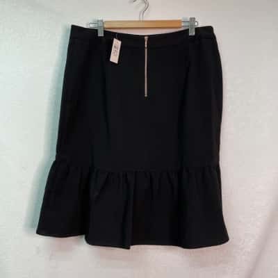 Jacqui-E Womens  Size 14 Midi Skirt Black  