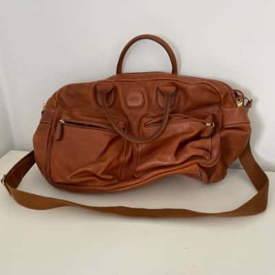 Bric's Brown Leather Cross Body Bag Handbag Shoulder Bag 