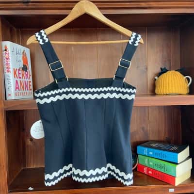 Sheike Womens  Size 8 Blue / White navy ‘Celina’ top