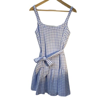 Kookai Womens  Size 34 Sleeveless Dress  Blue / Checked / White 
