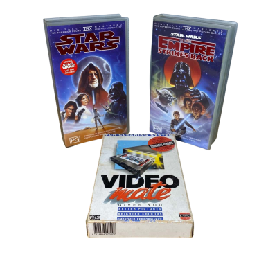VHS Tape Star Wars A New Hope and The Empire Strikes Back Bundle 1995 with Video Mate VCR Cleaning System