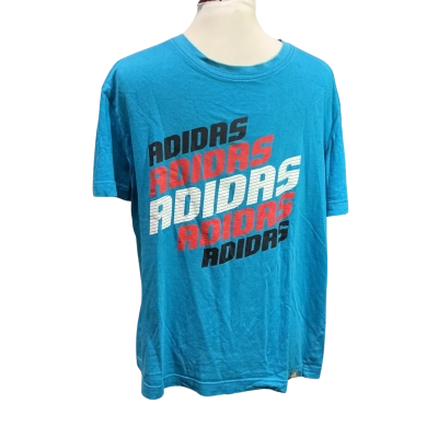 Adidas Mens  Size L Short Sleeve T-shirt Blue 