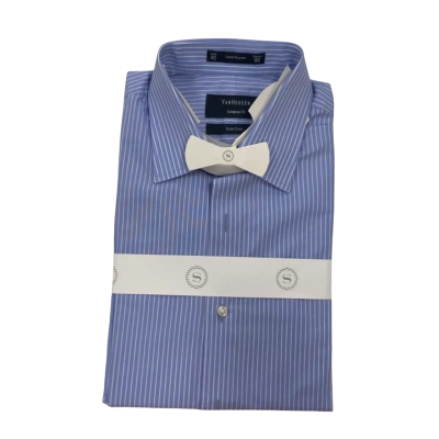 Vanheusen Mens Light Blue Striped Long Sleeve Shirt Size 40 