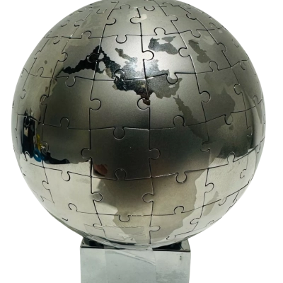 Magnetic Stainless Steel World 3D Puzzle Globe