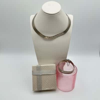 Vintage Silvery Toned Necklace & Bracelet Set