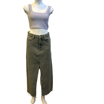 Ganni Womens Label Size 34 Denim Maxi Skirt Washed Blue