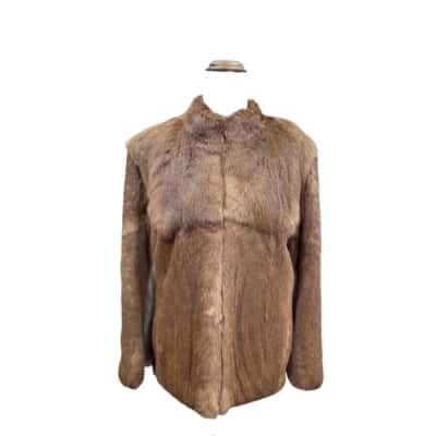 VINTAGE Womens Fur Coat Brown 