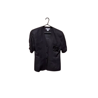 Edward Kazas Women’s Size 14 Short Jacket Black Linen