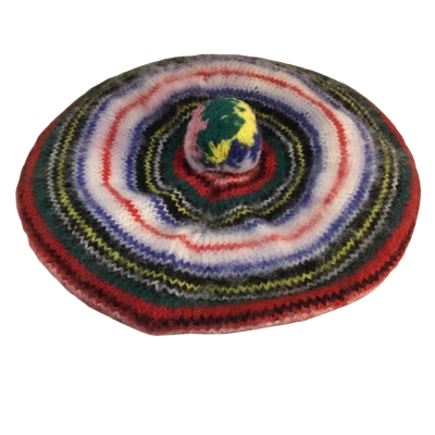 Scottish Red Patterned Woollen Hat One Size