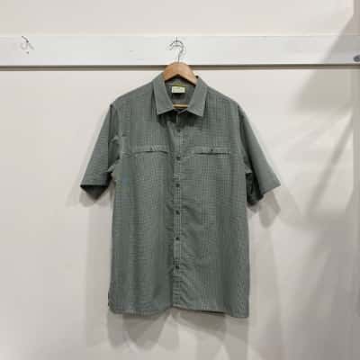 Kathmandu Mens  Size XL Short Sleeve Shirt Checked / Green / White 