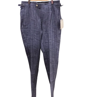 M.J. Bale Mens  Size 32 Dress Pants Blue / Striped / White 