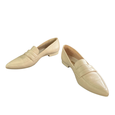 Paul green designer Womens UK Size 6 Loafers- soft cream/ Beige leather