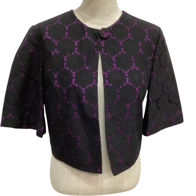 NEW - Maiocchi  Size 8 Bolero Black Lace with Purple Lining