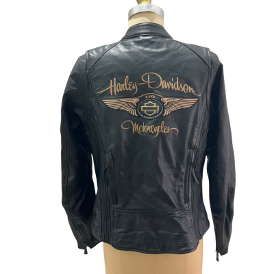 Harley Davidson Women's Size M Black Leather Biker Jacket 